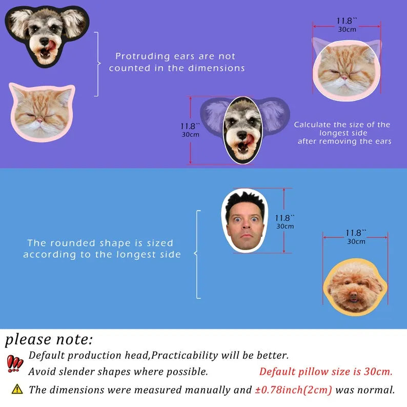 Custom Dog Face Car Neck Pillow, Personalized Pet Cat Dog Photo Car Neck Rest Cushion Pillow