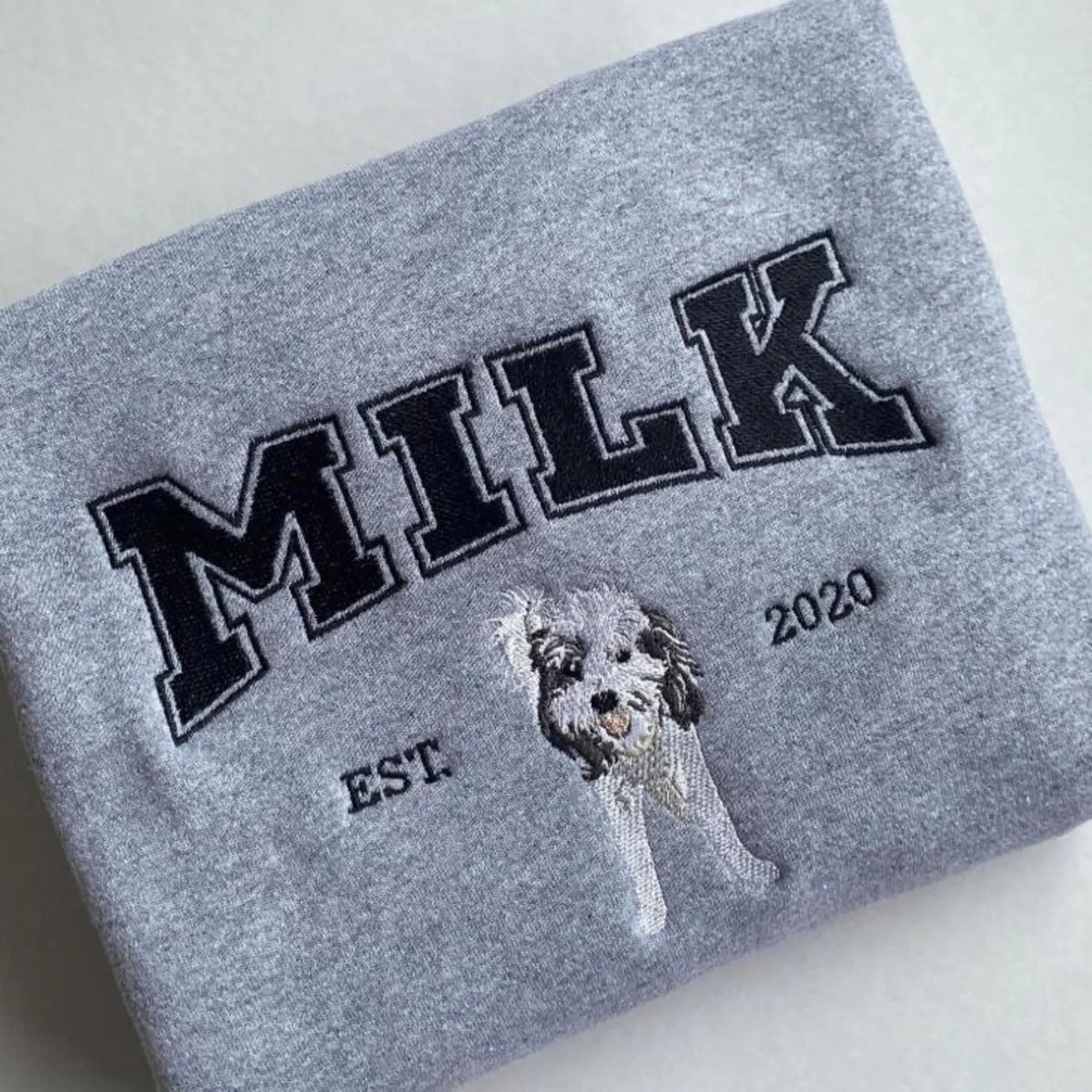 Custom Pet Embroidered Sweatshirt, Personalized Dog and Cat Embroidery Pullover