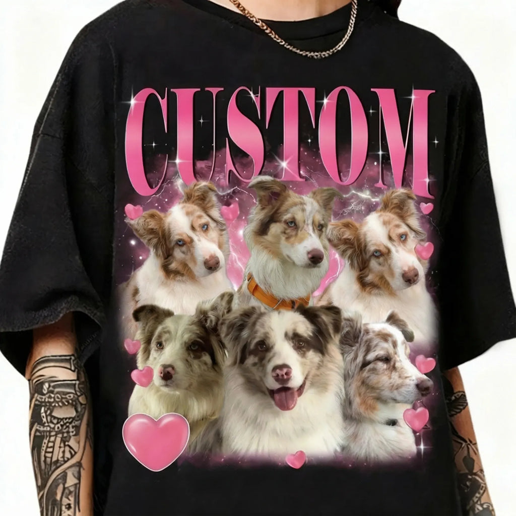 Valentine's Day Custom Dog Pet Bootleg Rap Tee, Custom Vintage Graphic 90's Tee