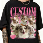 Valentine's Day Custom Dog Pet Bootleg Rap Tee, Custom Vintage Graphic 90's Tee
