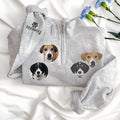 Custom EMBROIDERED Pet Quarter Zip Sweatshirt Dog Potrait Zip Up Sweatshirt- Colorful Design