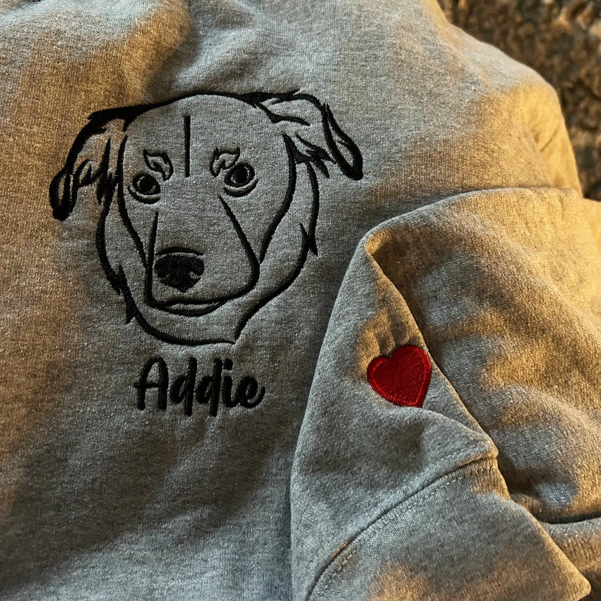 Personalized Pet Embroidered Sweatshirt Hoodie T-shirt- Stylish Outline Style
