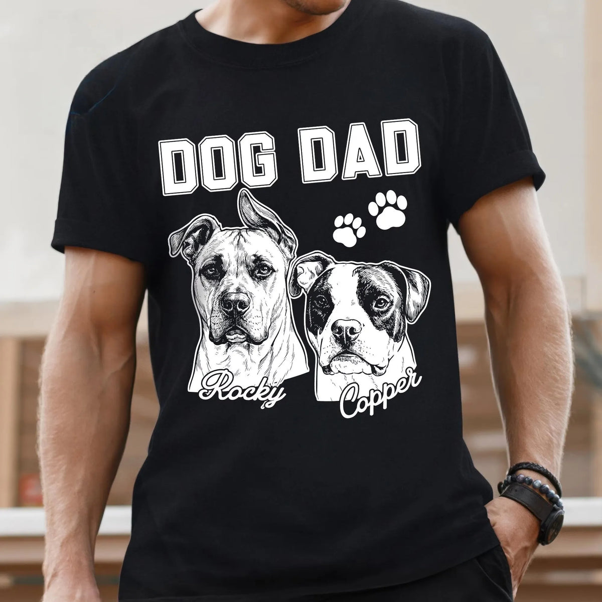 Custom Dog Dad Photo T-shirt, Dog Photo Shirt for Dog Dad