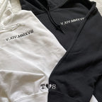 Custom Embroidered Roman Numeral Date Couple's Hoodie