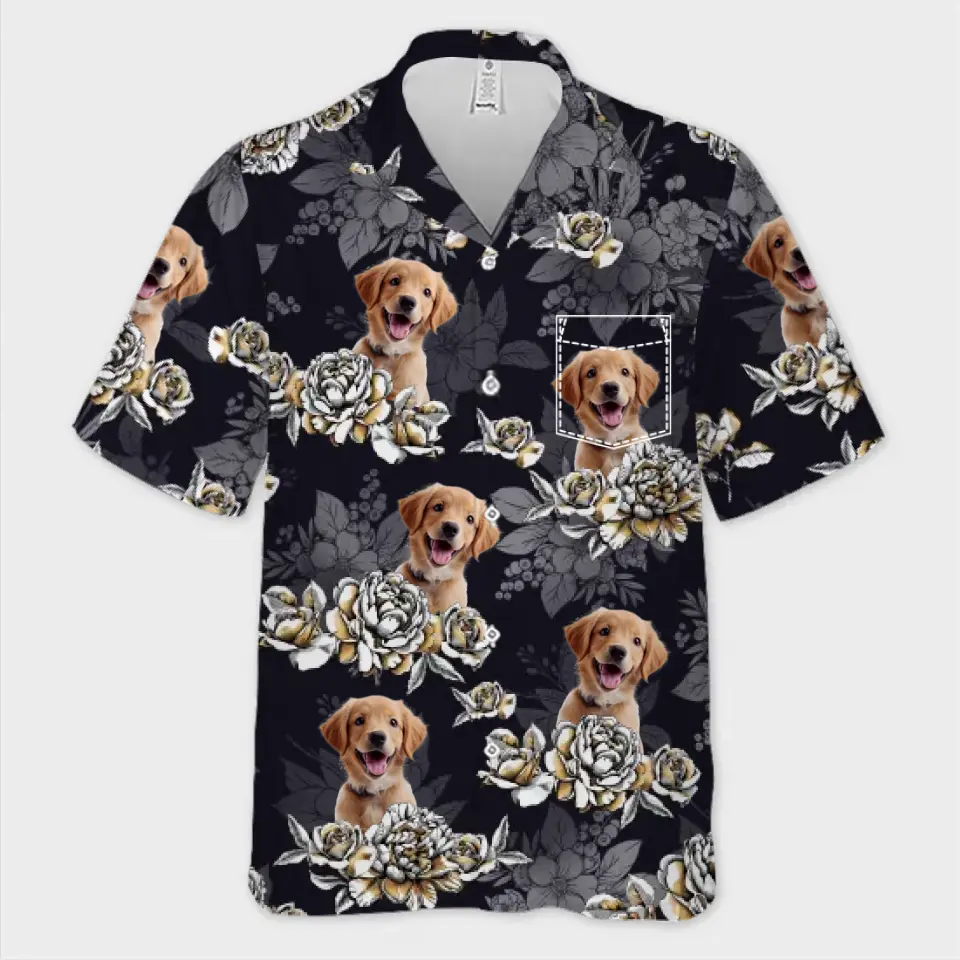 Custom Pet Photo Hawaiian Shirt - Personalized Aloha Shirt for Dog & Cat Lovers