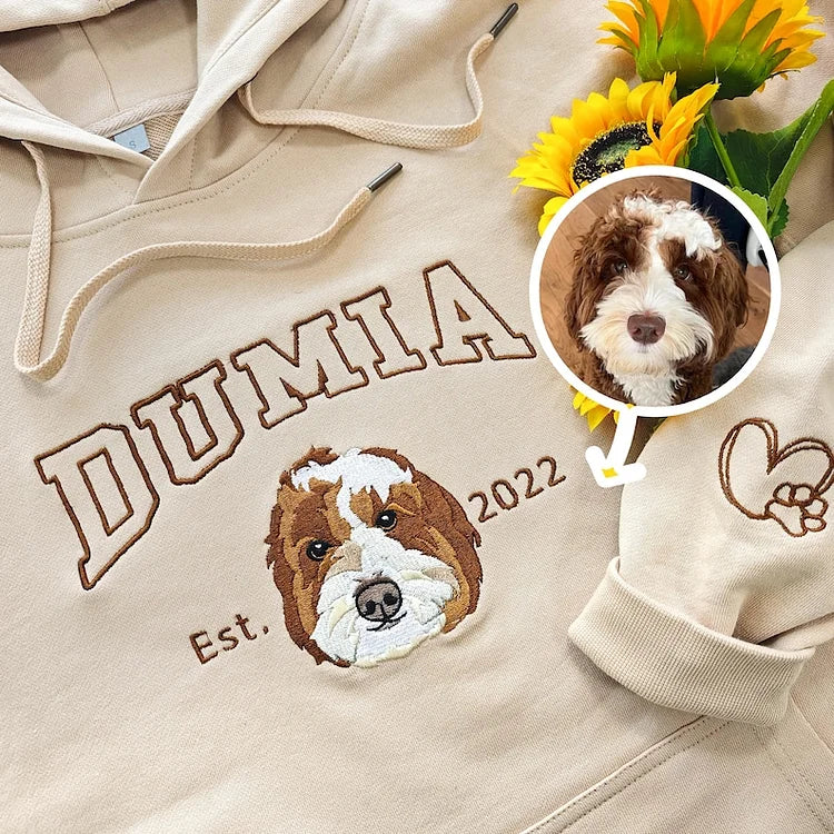 Personalized Pet Face Sweatshirt from Your Photo, Varsity Sweatshirt- Varsity Colorful Design