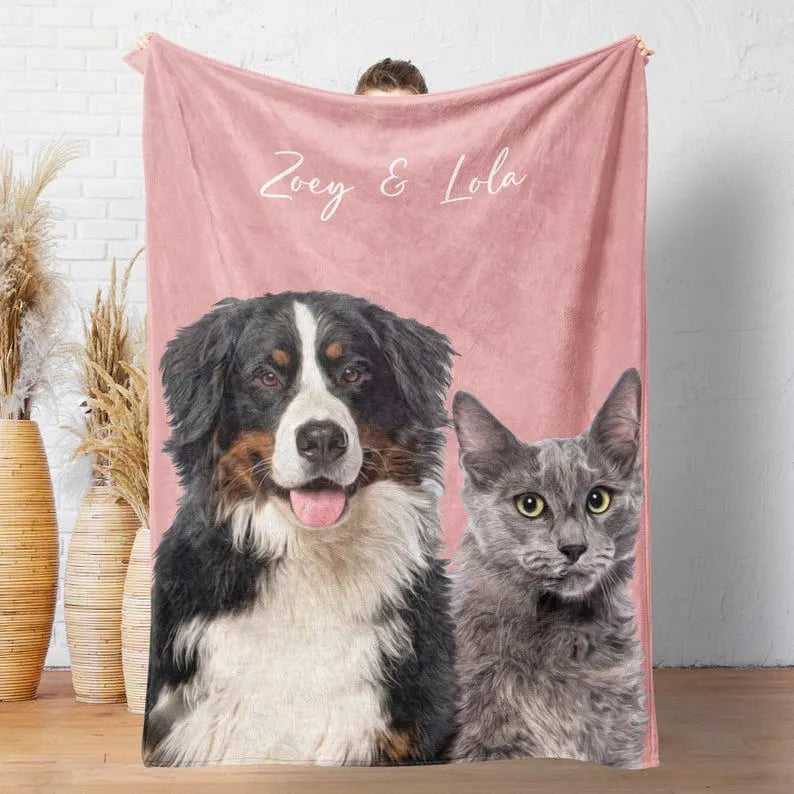 Personalized Pet Photo Blanket for Pet Lover
