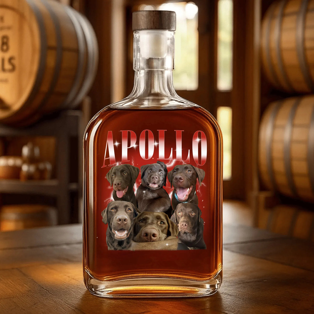 PetFiestas® Custom Pet Photo Vintage Whiskey Bottles