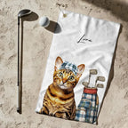 Custom Pet Golf Towel, Personalized Photo Golf Towel, Funny Dog Face on Golf Towel