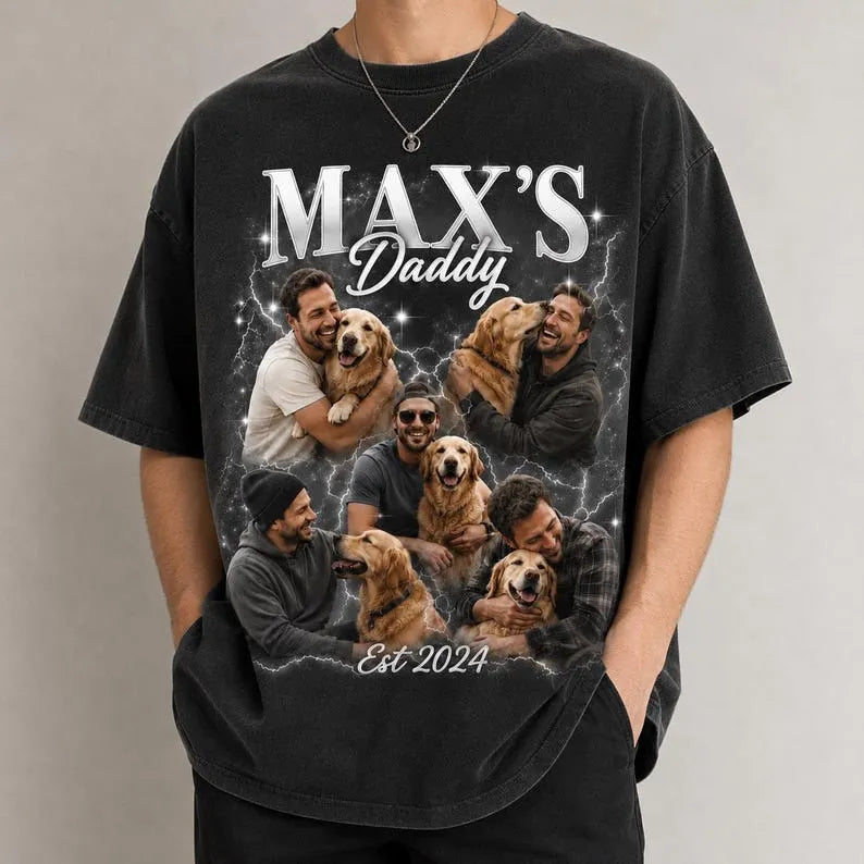 Custom Dog Dad Bootleg Shirt, Pet Bootleg Shirt, Custom Dog Bootleg Tee for Dog Dad