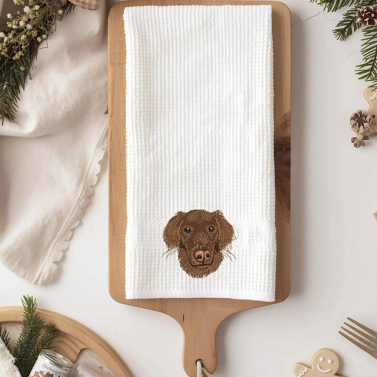 Custom Pet Portrait Kitchen Towel, Personalized Pet Gift for Dog Mom, Mother's Day Gift