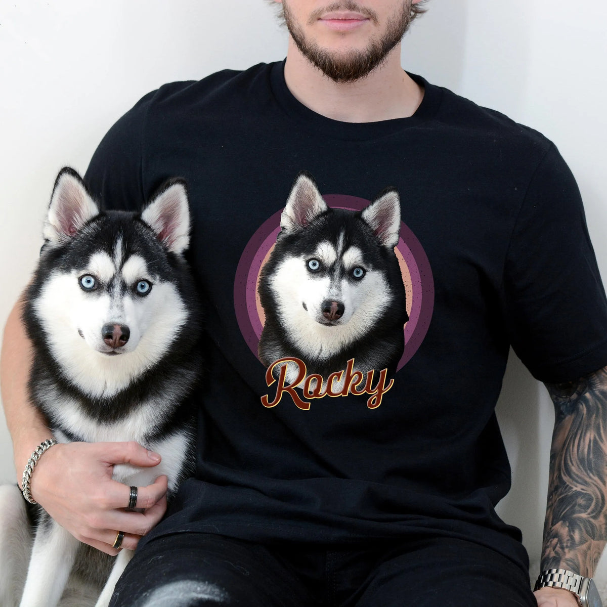 Custom Retro Dog Shirt, Vintage Style Personalized Dog Face Tee Sweatshirt Hoodie