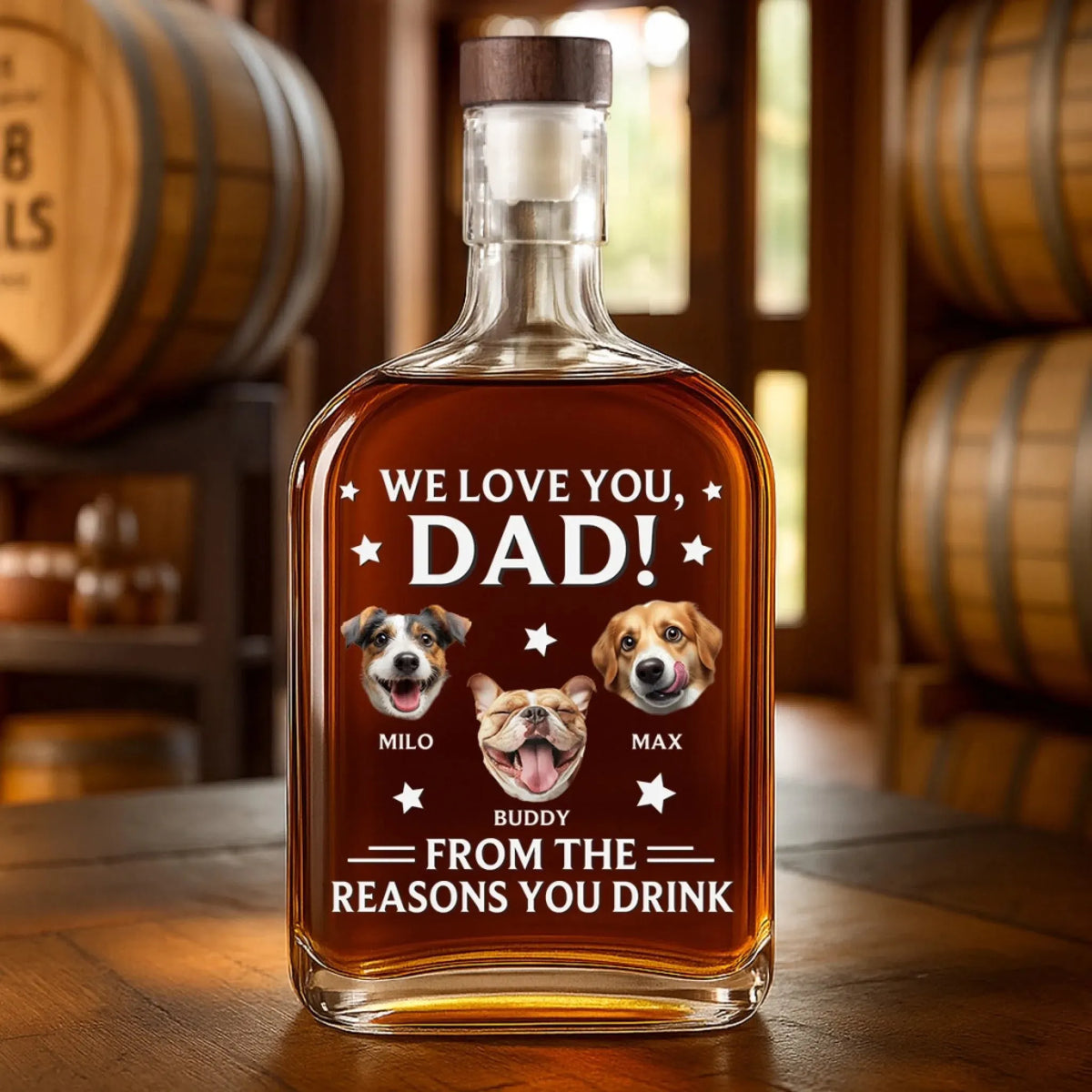 Custom Dog & Cat Photo Whiskey Bottle - From the Reasons You Drink Whiskey Bottles