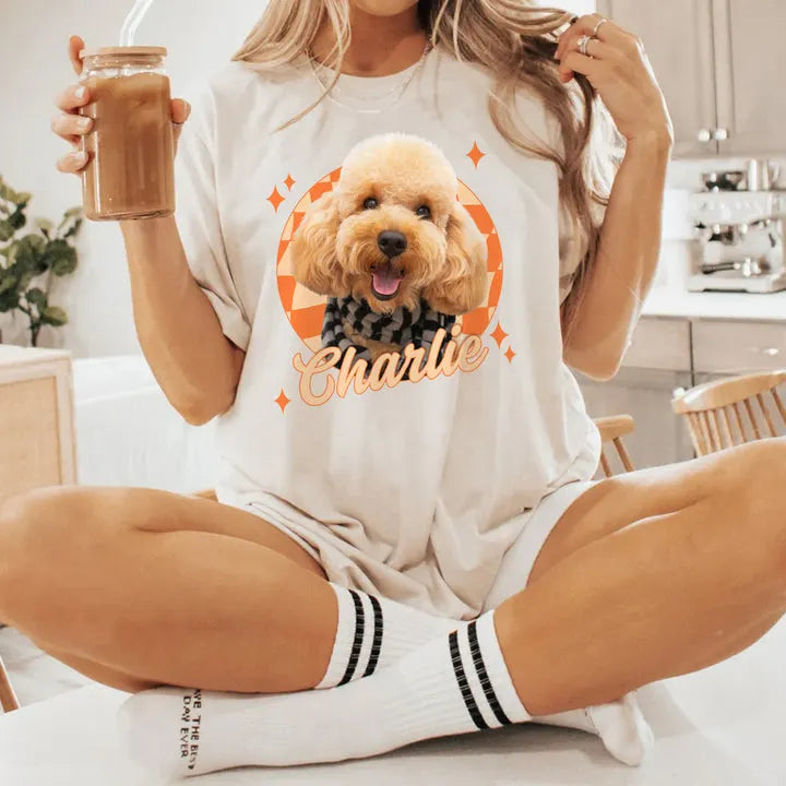Custom Vintage Pet Photo - Personalized Pet Photo + Name T-Shirt Sweatshirt Hoodie