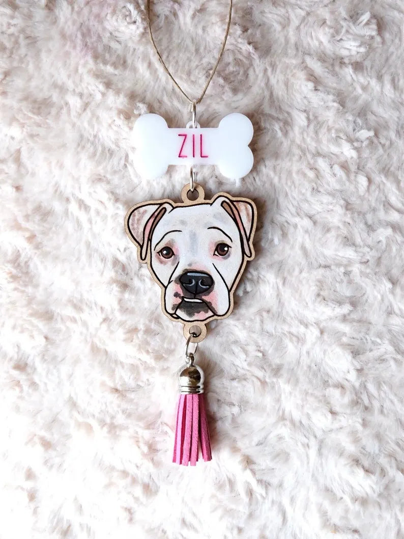 Custom Pet Portrait Rear View Mirror Charm