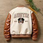 Custom Pet Portrait Varsity Jacket – Letterman Style with Name & Est. Year