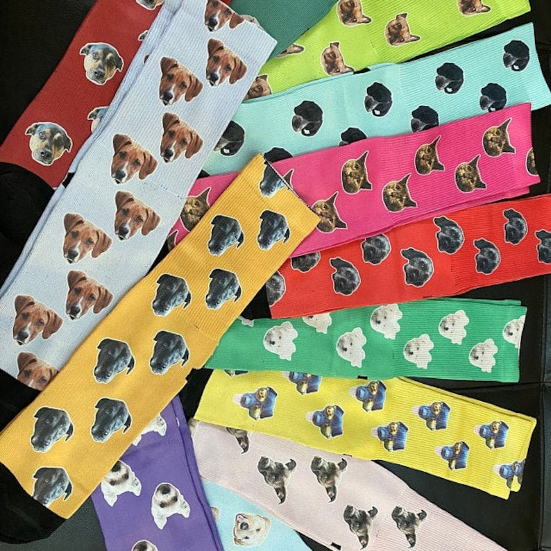 Custom Face Socks, Personalized Photo Socks, Dog Dad Socks