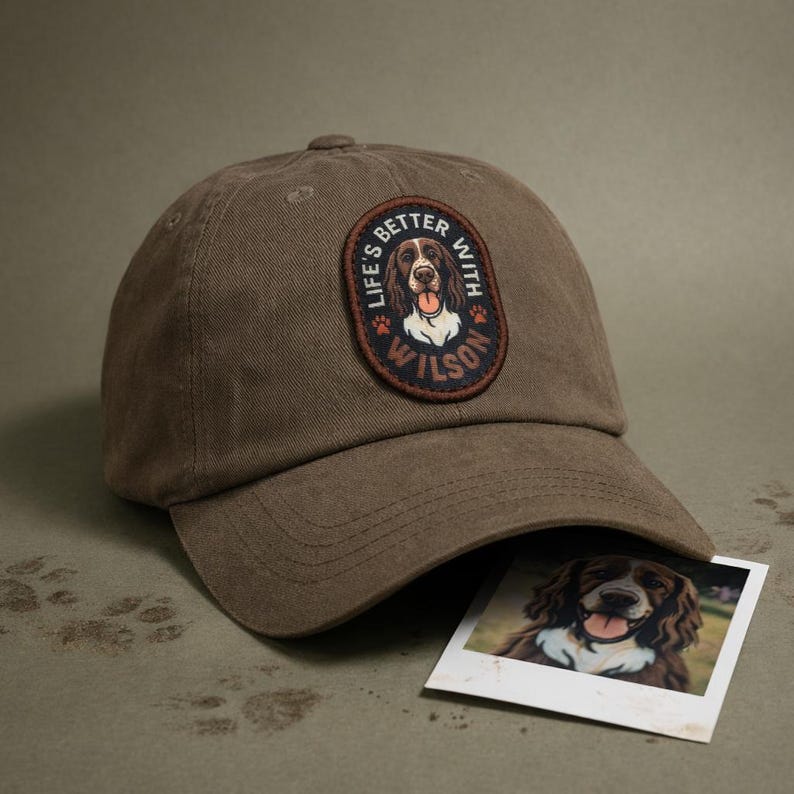 Custom Pet Portrait Hat, Personalized Leather Patch Hat For Dog Lover
