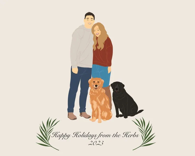 Custom Christmas Cards With Family Portrait From Photo Custom Holiday Card