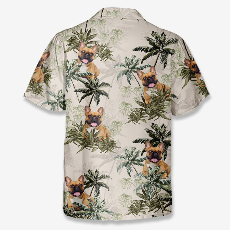 Custom Photo Happiness Comes In Waves - Dog & Cat Personalized Custom Unisex Tropical Hawaiian Aloha Shirt