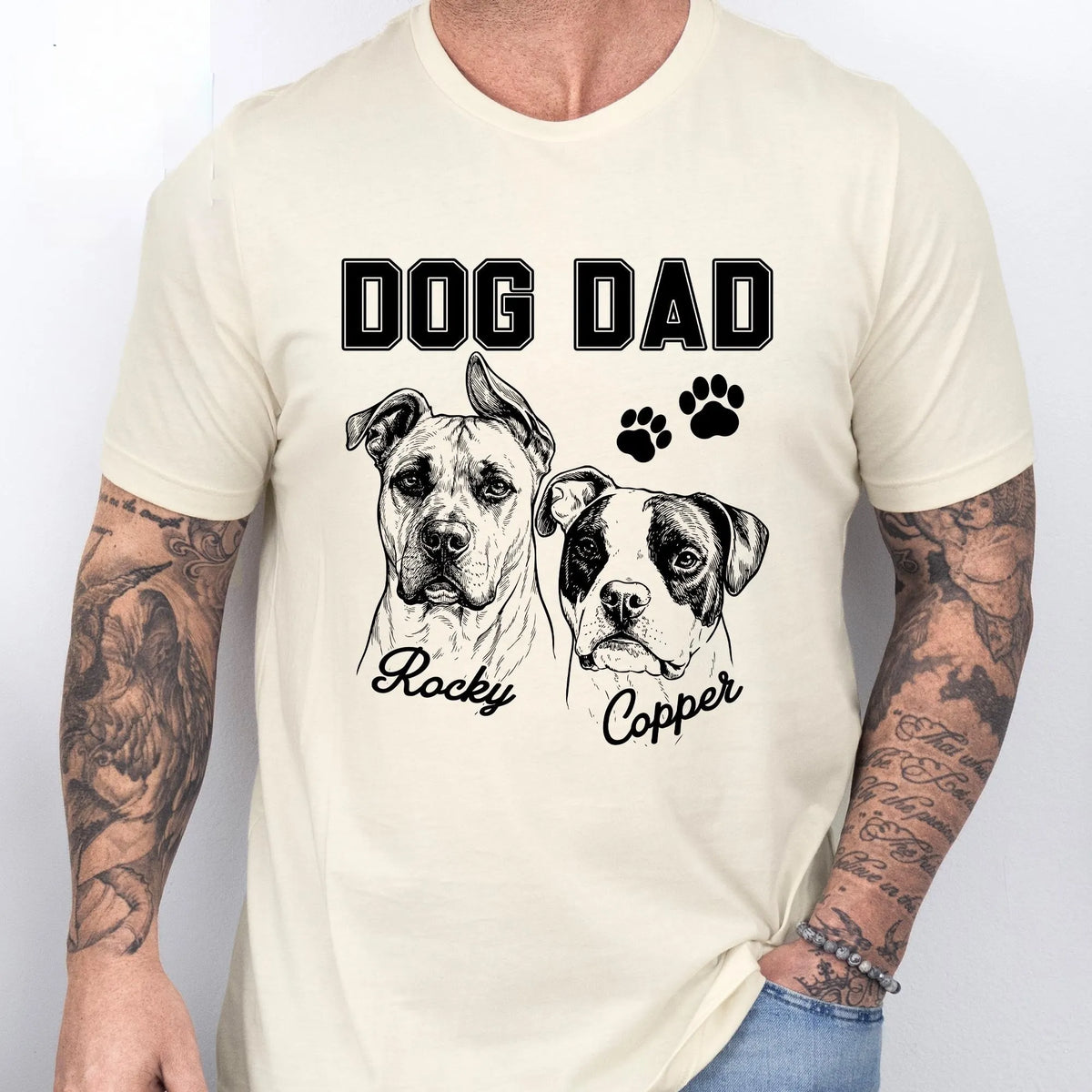 Custom Dog Dad Photo T-shirt, Dog Photo Shirt for Dog Dad