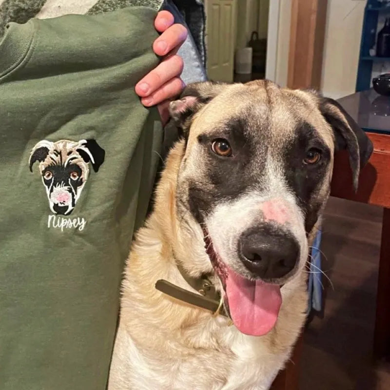 Custom Pet Face and Pet Name Sweatshirt- Colorful Design