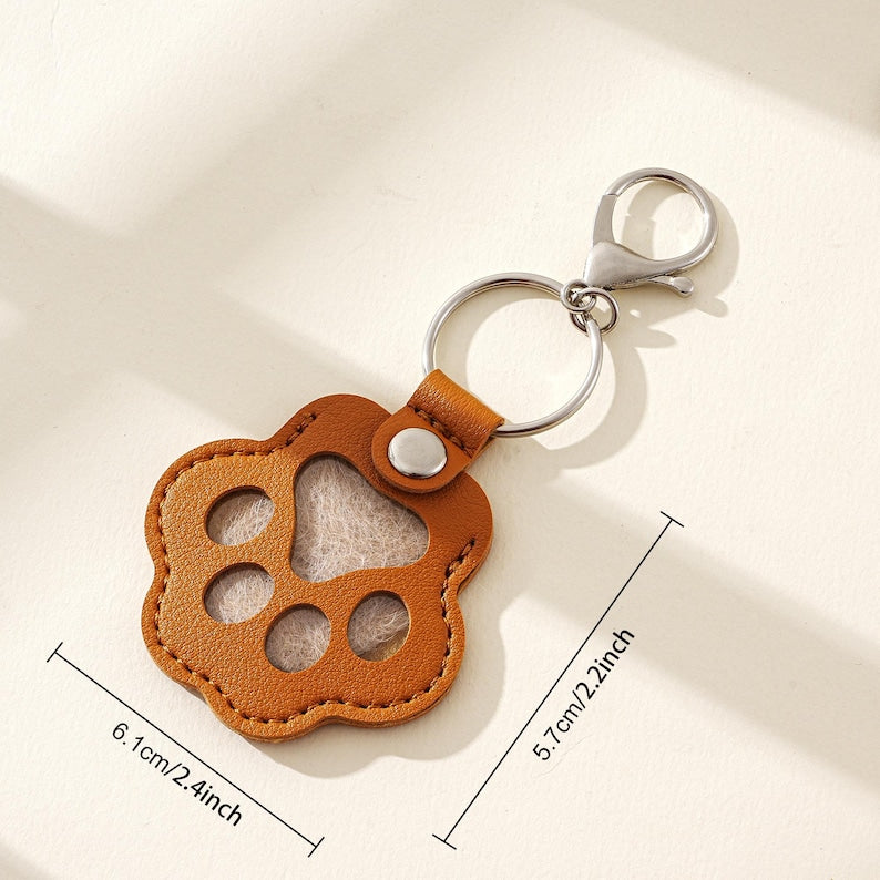 Personalized Pet Portrait Keychain, Pet Fur Keepsake , Pet Loss Gift