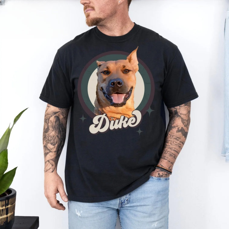 Custom Pet Shirt – Vintage Dog & Cat Portrait in Bootleg Style