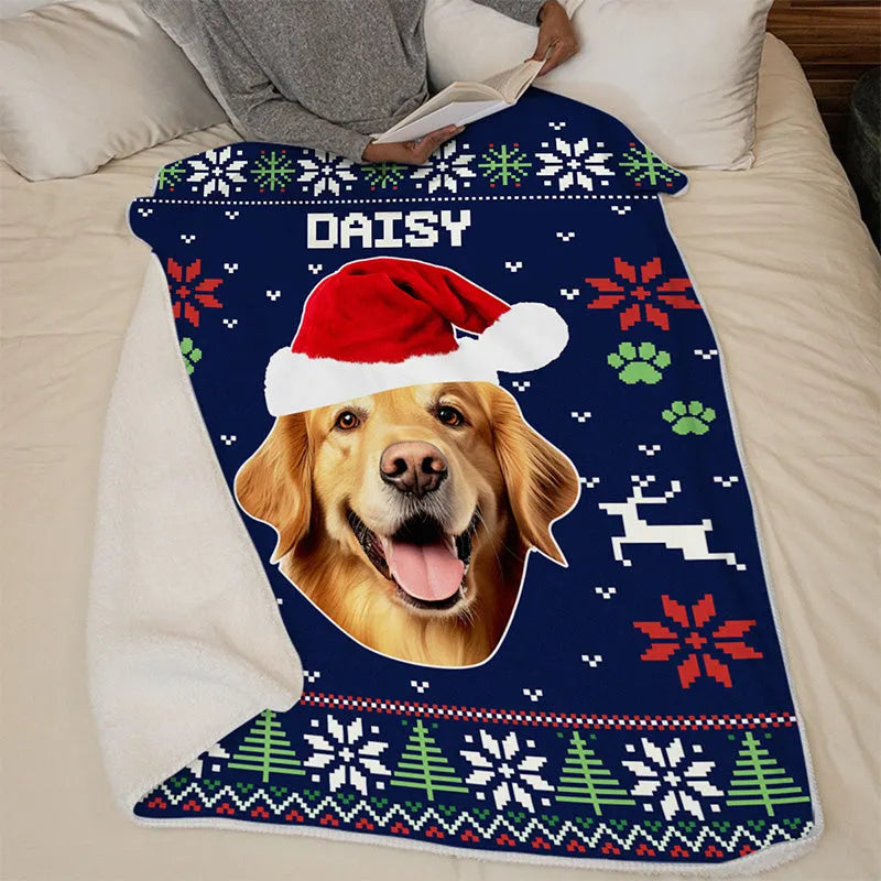 Custom Pet Photo Christmas Is Coming To Town Blanket - Dog & Cat Personalized Blanket