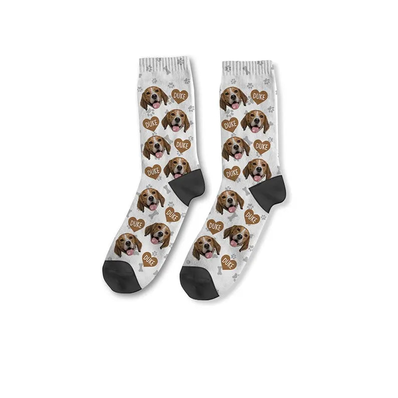 Personalized Face Socks, Custom Pet & Name Socks , Personalized Socks
