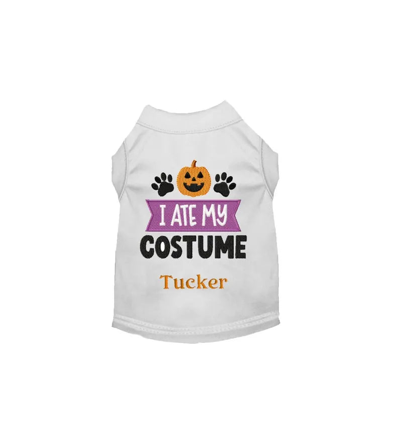 Trick or Treat Custom Dog Halloween Costume, Custom Pet Name Embroidered Shirt 