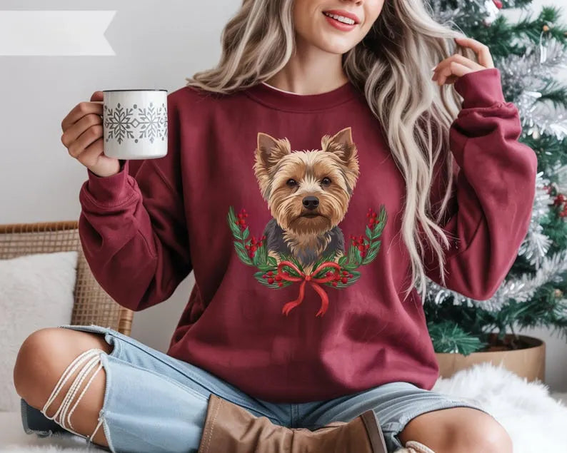 Custom Pet Christmas Sweatshirt from photo, Custom Dog Sweater Crewneck