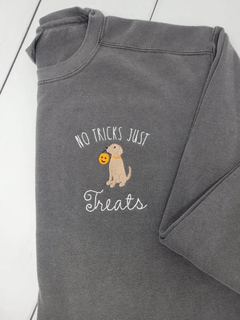 Halloween Custom Dog Pet Embroidered Crewneck Sweatshirt Hoodie T-shirt- Colorful Design