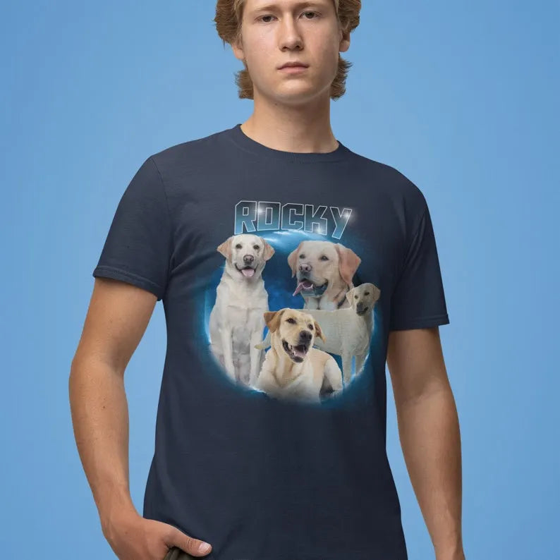 Customized Retro 90s Pet Tee Hip Hop Printing T-shirt Sweatshirt Hoodie