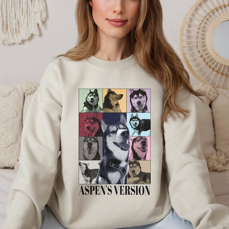 Customizable Eras Sweatshirt, Eras Tour Gift for Dog Mom, Personalized Print Sweatshirt