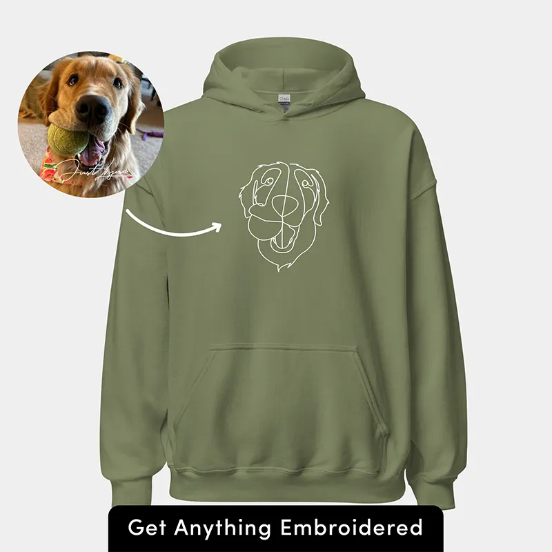 Custom Pet Photo Embroidered Sweatshirt- Stylish Outline Style