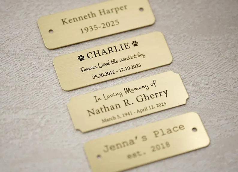 Custom Pet Portrait Memorial Urn Plaque, Personalized Memorial Plate, Name Tag