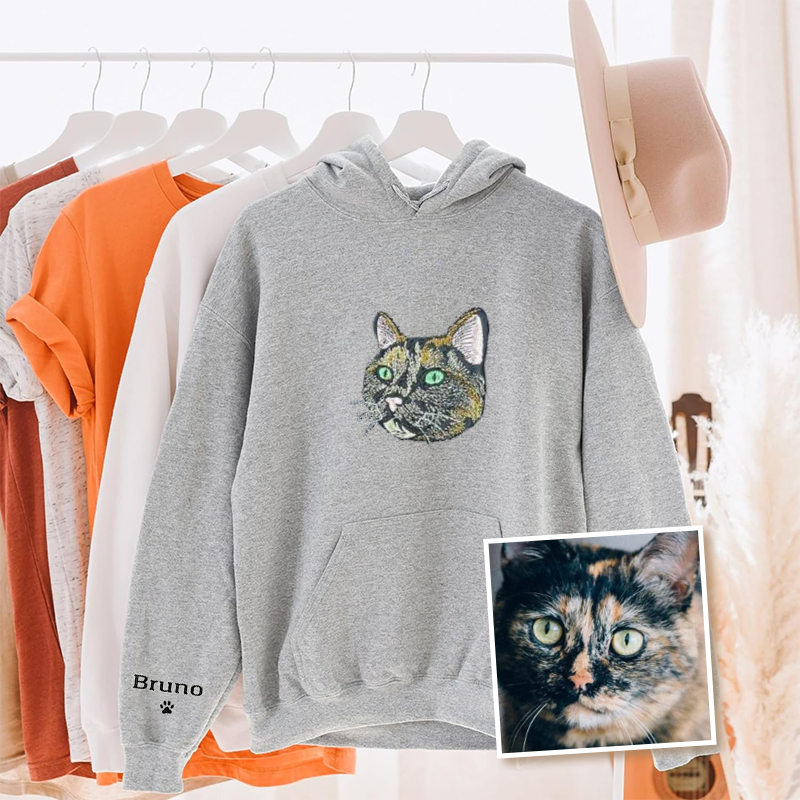 Tortoiseshell Cat Lover Custom Embroidered Sweatshirt Hoodie T-shirt