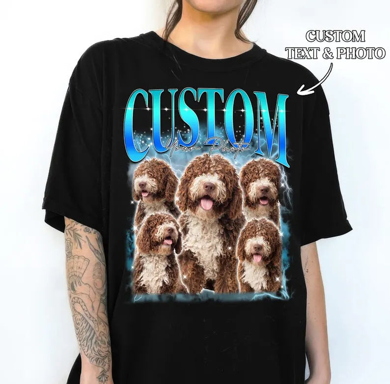 Custom Pet Bootleg Rap Tee, 90s Dog T-shirt