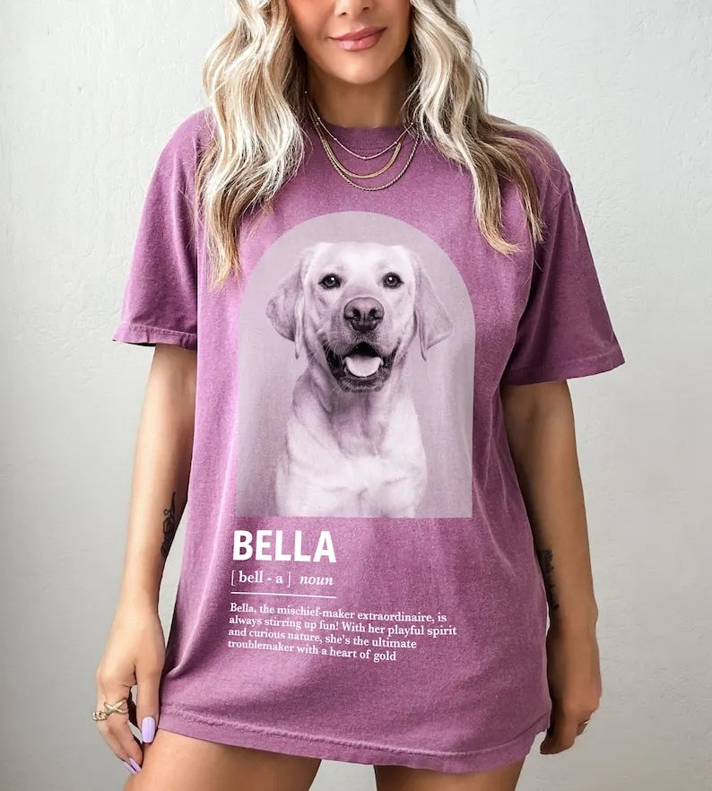 Custom Pet Portrait Shirt in Black and White, Personalized Pet Memorial Sweatshirt T-shirt