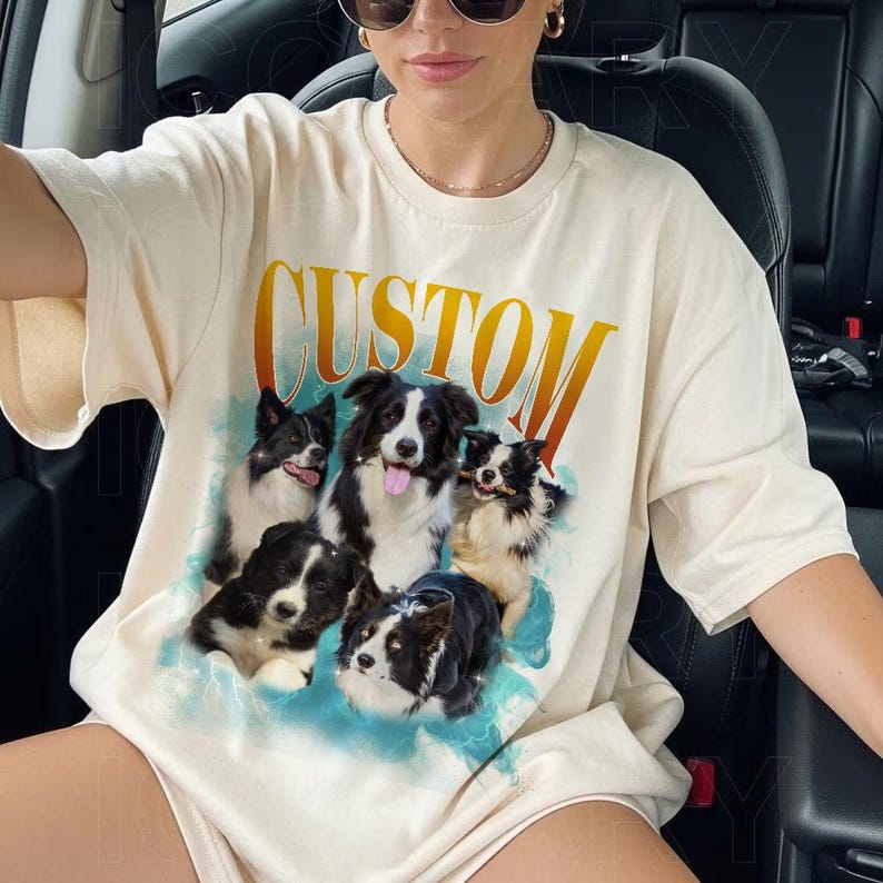 Custom Pet Vintage Tee, Pet Photo 90's Retro Shirt
