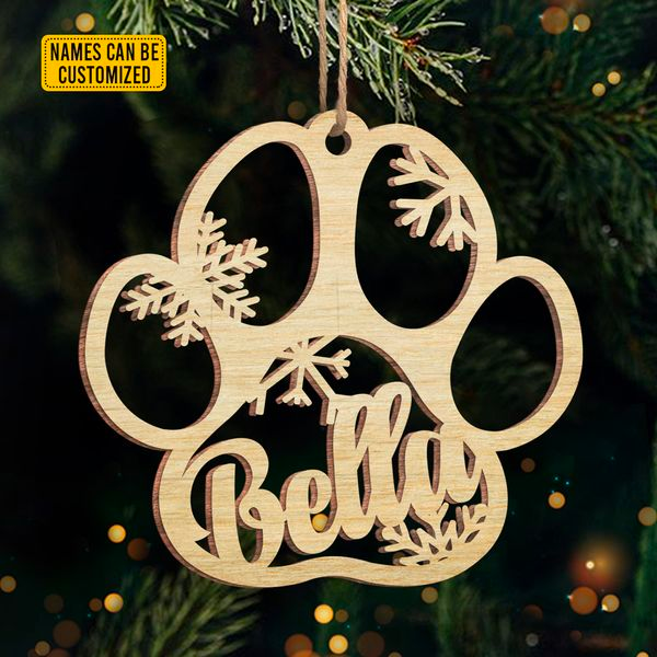 Dog & Cat Personalized Custom Ornament - Acrylic Paw Shaped - Christmas Gift, Sympathy Gift For Pet Owners, Pet Lovers