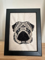 Custom Framed Embroidered Pet Portraits, Dog Lover Gift