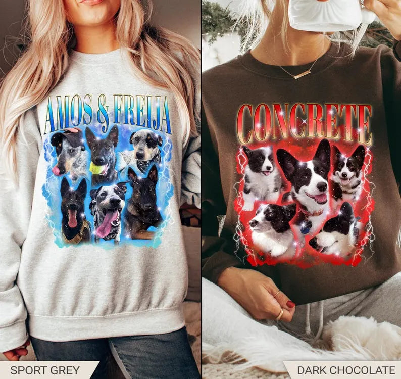 Custom Pet Bootleg Sweatshirt, Unisex Bootleg Rap Tee Dog Tee Sweatshirt Hoodie