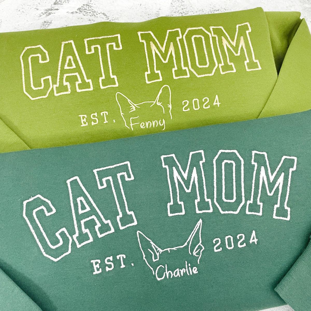 Custom Dog Mom or Cat Mom Sweatshirt with Ears & Names, Mother's Day Gift