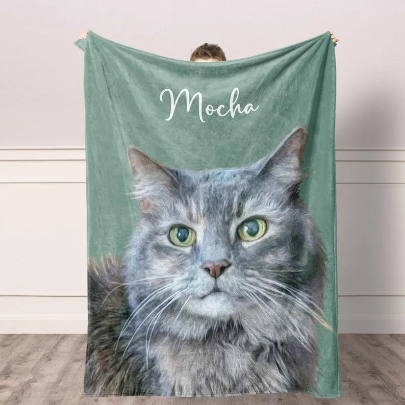 Personalized Pet Photo Blanket for Pet Lover