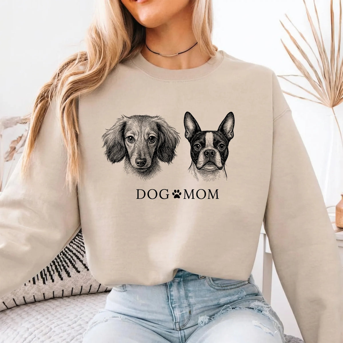 Custom Pet Dog Photo Printed Graphic Tee Sweatshirt Hoodie, Dog Mom Gift