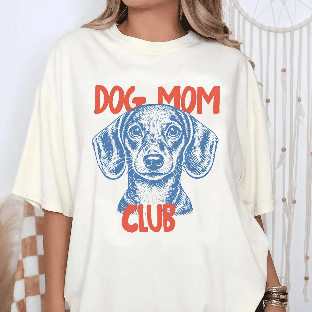 Custom Dog Photo Dog Mom Club Tee, Custom Pet Photo Graphic Shirt for Mother's Day