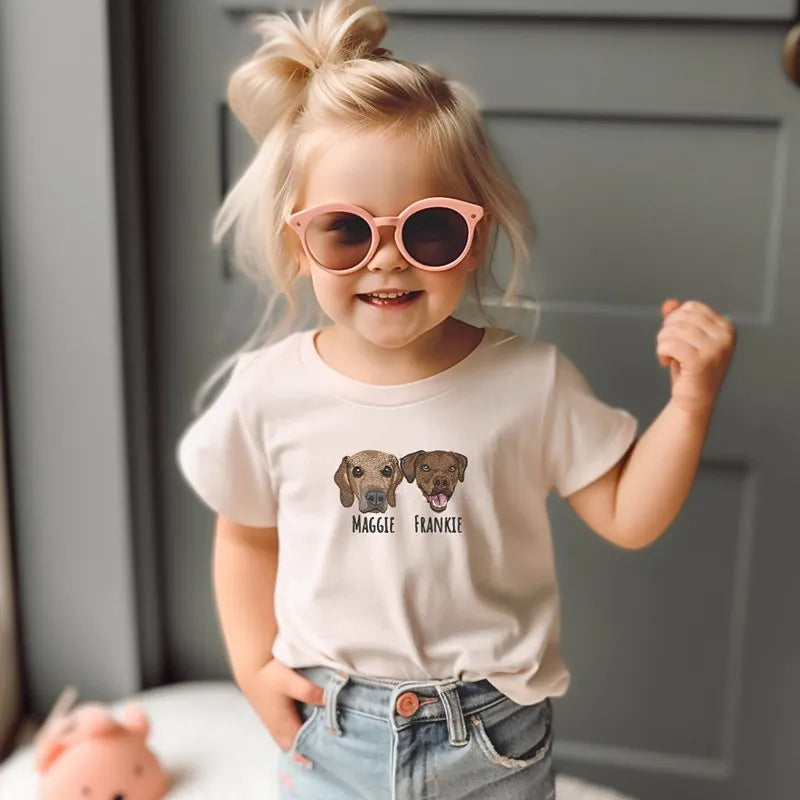 Custom Embroidered Pet Sweatshirt for Kids, Dog Embroidery, Personalized Kids Sweatshirt- Colorful Design
