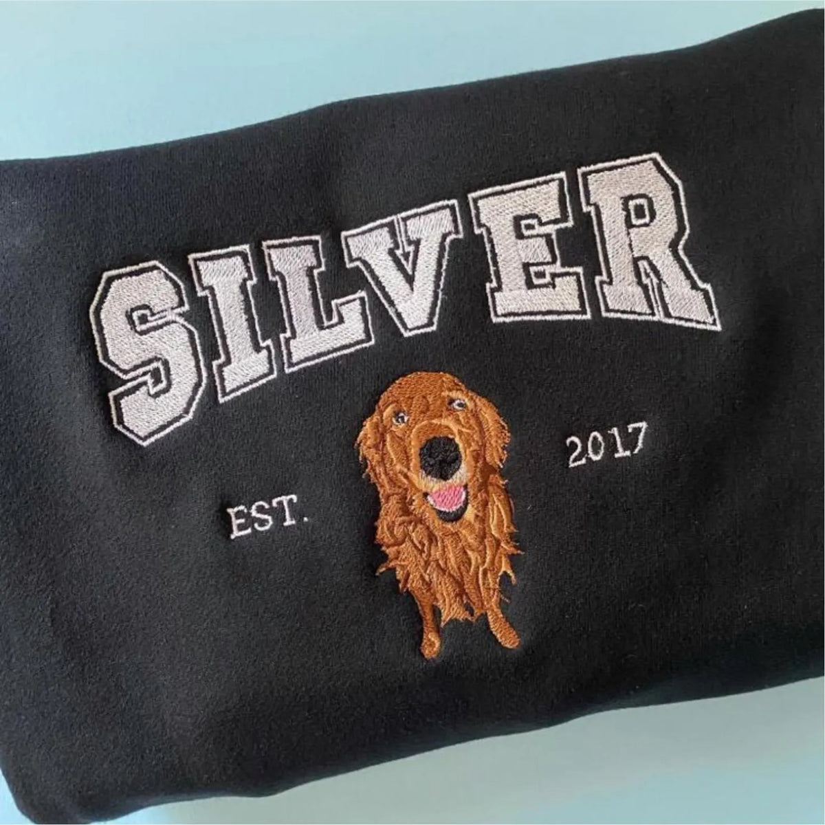 Custom Pet Embroidered Sweatshirt, Personalized Dog and Cat Embroidery Pullover